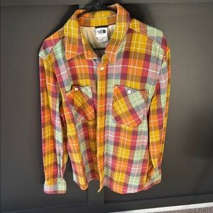 The North Face Red and Yellow Casual Button Down Shirt